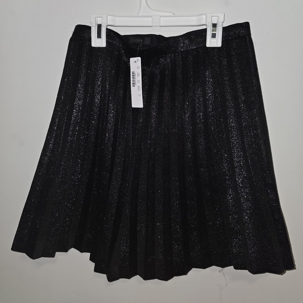 J. Crew Glittering Black Circle Skirt